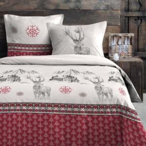 Parure housse de couette bauges rouge 240 x 220 cm – 100 %…