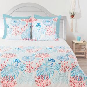 Parure housse de couette coton bio imprimée   2 taies 240x2…