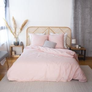 Parure housse de couette coton/lin nude 240x220 cm