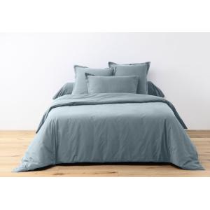 Parure housse de couette en coton bleu polaire 140x200 cm
