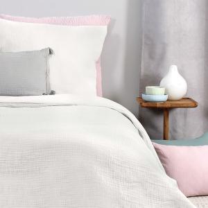 Parure housse de couette en gaze de coton blanc 260x240 cm