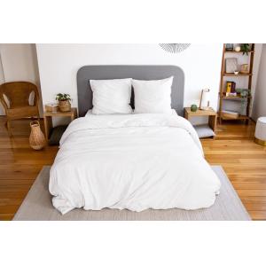 Parure housse de couette en polyester blanc 240x260 cm