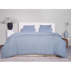 Parure housse de couette gaze de coton bleu givrée 260x240…