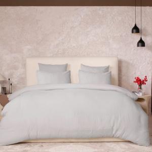 Parure housse de couette gaze de coton gris glacier 240x220…