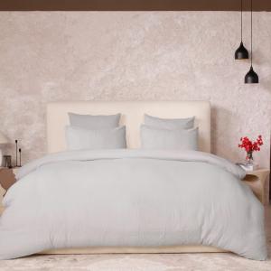 Parure housse de couette gaze de coton gris glacier 260x240…