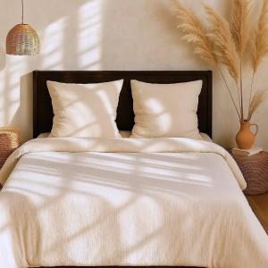 Parure housse de couette gaze de microfibre 260x240 cm