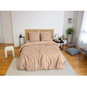 Parure housse de couette polyester grège 240x220 cm