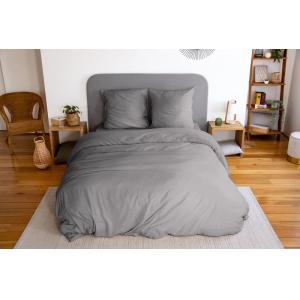Parure housse de couette polyester gris anthracite 240x220…