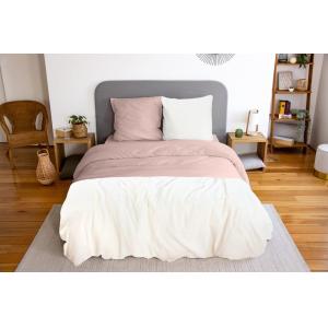 Parure housse de couette polyester rose 240x220 cm