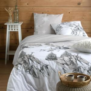 Parure housse de couette refuge gris 240 x 220 cm – 100 % c…