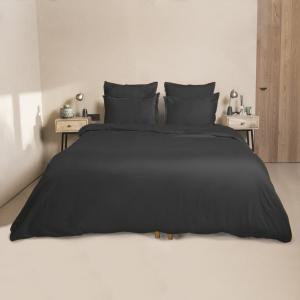 Parure   taie 80x80 satin de coton ardoise 135x200/80x80