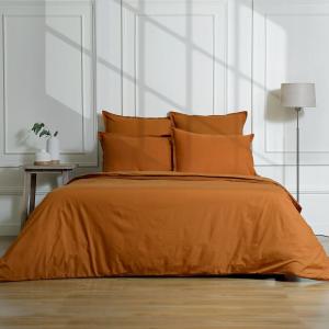 Parure   taies 50x70 percale de coton caramel 260x240