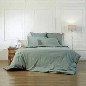 Parure   taies 65x65 coton lavé céladon 260x240 2(65x65)