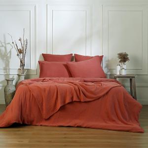 Parure   taies 65x65 gaze de coton rouge toscane 240x220 2(…