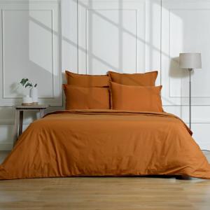 Parure   taies 65x65 percale caramel 240x220