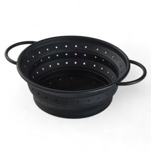 Passoir pliable en silicone avec poignées  26x11cm Noir