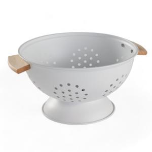 Passoire en métal avec poignées  24x14cm Blanc