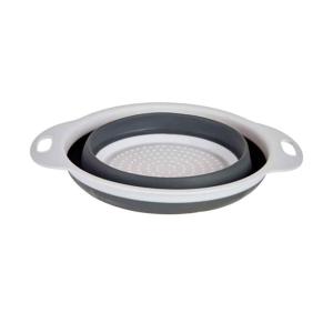 Passoire pliante plastique grise et blanche 24.5x20x9cm