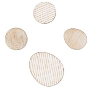 Patères en bois de manguier blanc et beige (x4)