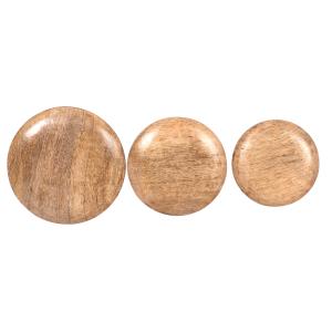 Patères rondes en bois de manguier (x3)