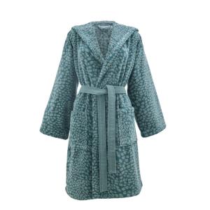 Peignoir à capuche coton vert foncé l