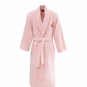 Peignoir brodé col châle 420 g/m² ANGELICA