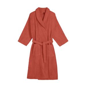 Peignoir col châle en coton BIO Taille S Terracotta
