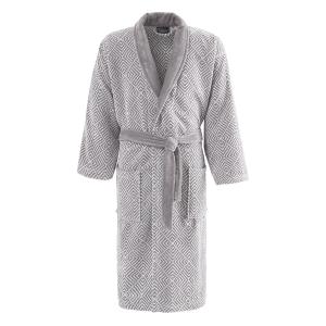 Peignoir col châle velours  gris perle L