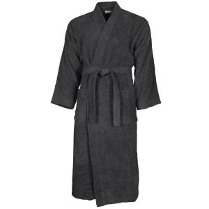 Peignoir col kimono en coton  Anthracite 7 - XXXXL