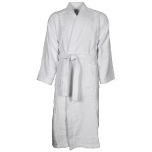 Peignoir col kimono en coton  Blanc L