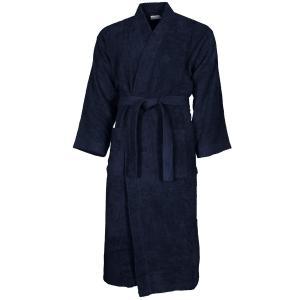 Peignoir col kimono en coton  Bleu Nuit M