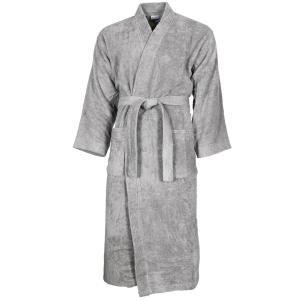 Peignoir col kimono en coton  Gris Perle L