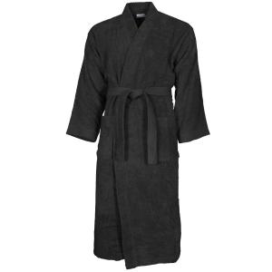 Peignoir col kimono en coton  Noir L