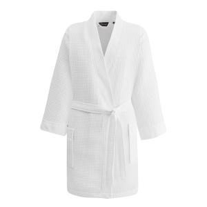 Peignoir court nid d'abeille  blanc S