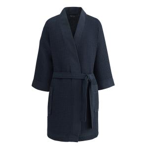 Peignoir court nid d'abeille  bleu nuit S