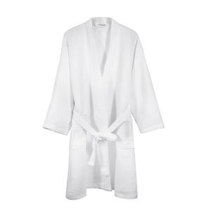 Peignoir femme col kimono en coton BIO XL Blanc