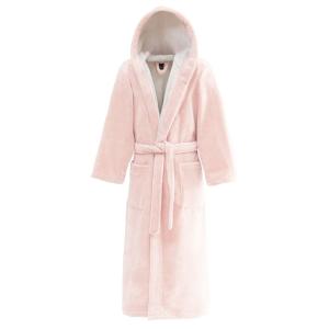 Peignoir mixte à capuche bicolore  poudre L