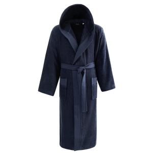 Peignoir mixte à capuche uni 420 g/m²  bleu nuit L