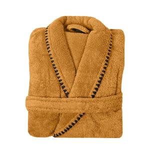 Peignoir mixte col châle point cavalier Caramel M