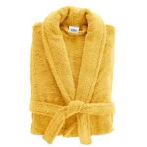 Peignoir mixte éponge col châle uni jaune 500 g/m²