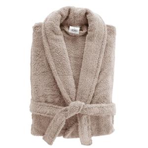 Peignoir mixte éponge col châle uni taupe 500 g/m²