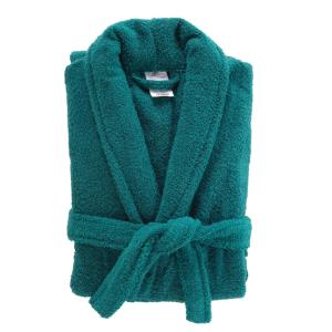 Peignoir mixte éponge col châle uni vert émeraude 500 g/m²…