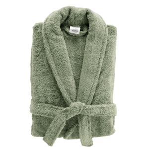 Peignoir mixte éponge col châle uni vert kaki 500 g/m²