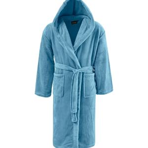 Peignoir polaire mixte à capuche  cobalt L