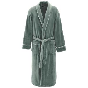 Peignoir polaire mixte avec passepoil  lichen L