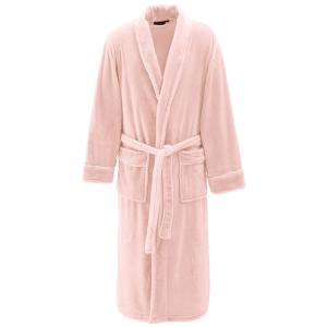Peignoir polaire mixte avec passepoil  poudre XL
