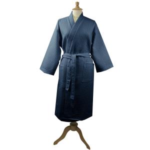 Peignoir  pur coton bleu taille L