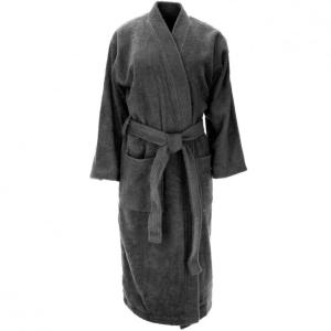 Peignoir unisexe en coton anthracite s