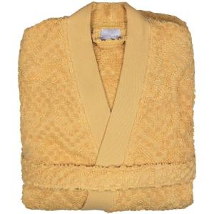 Peignoir unisexe en coton jaune m
