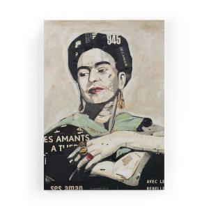 Peinture sur toile 60x40 imprimé HD portrait Frida